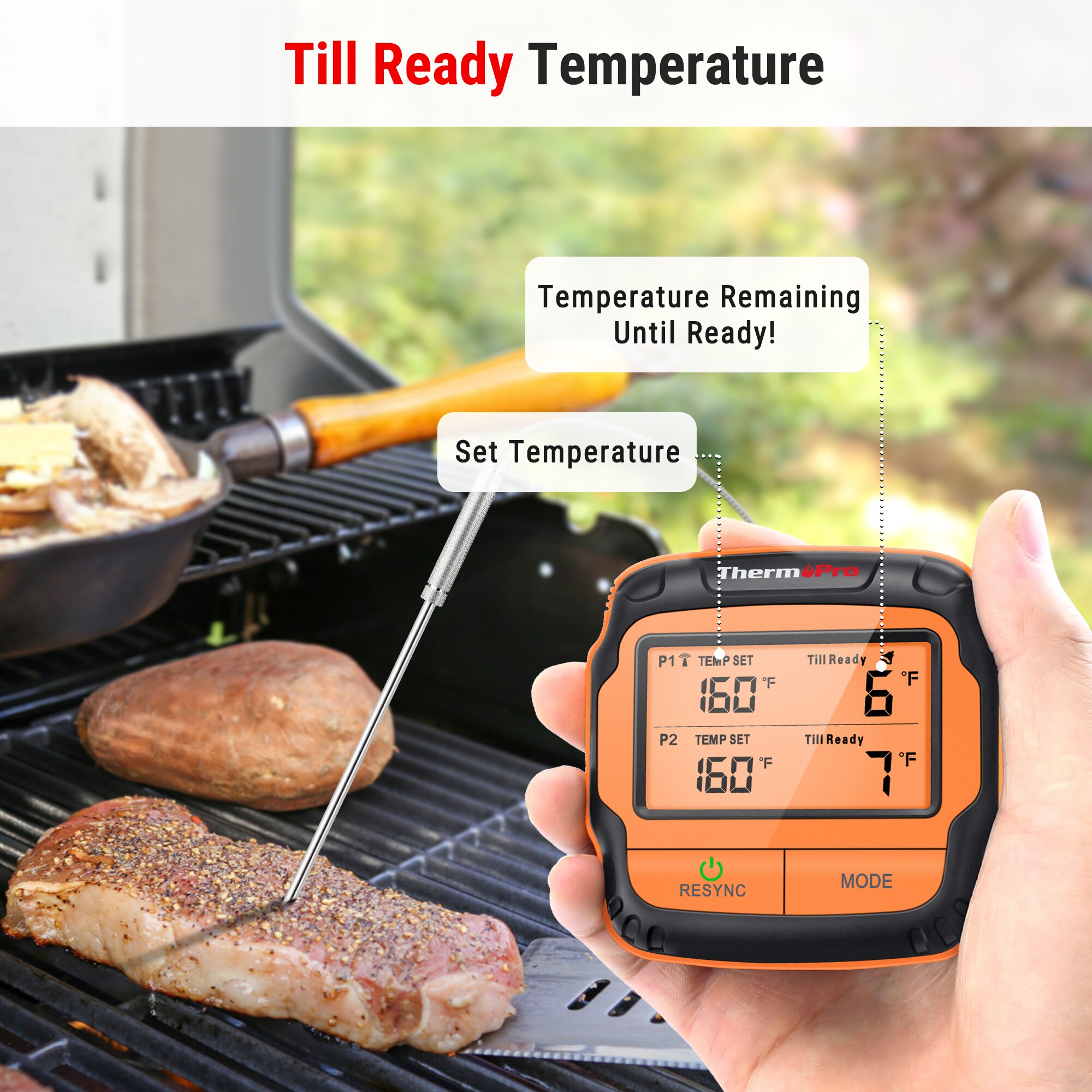 ThermoPro TP28B 150M Wireless Digital Kitchen Thermometer 2 Meat Probe Barbecue Meat Thermometer For Oven Grill Timer Backlight