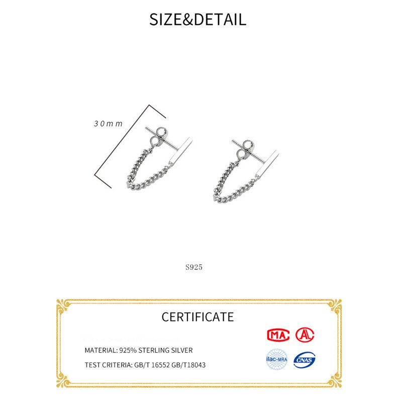 La Monada Geometrische Chain Stud Oorbellen Voor Vrouwen Zilver 925 Minimalistische Fijne Vrouwen Oorbellen In Sieraden Stud Oorbellen 925 Zilver