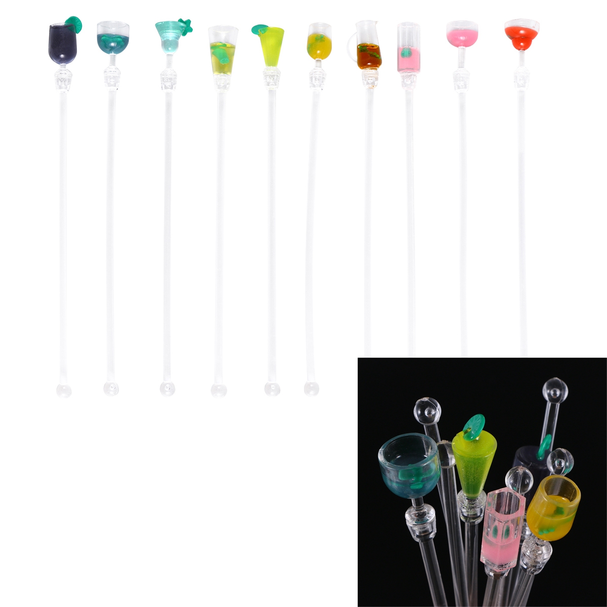 20 stks/set Glas Cocktail Drink Mixer Sticks Roeren Mixing Sticks Bar Roerstokjes