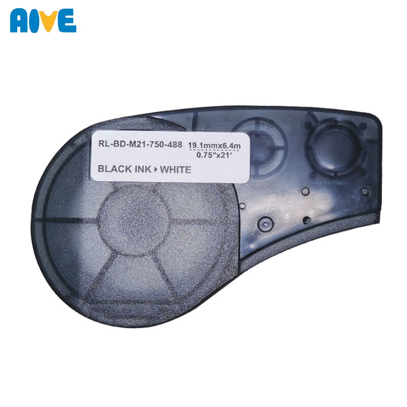 Aive M21-750-488 Label Tape Black On White Translucent Polyester Compatible for Brady BMP21 Plus ID PAL LABPAL Label Maker