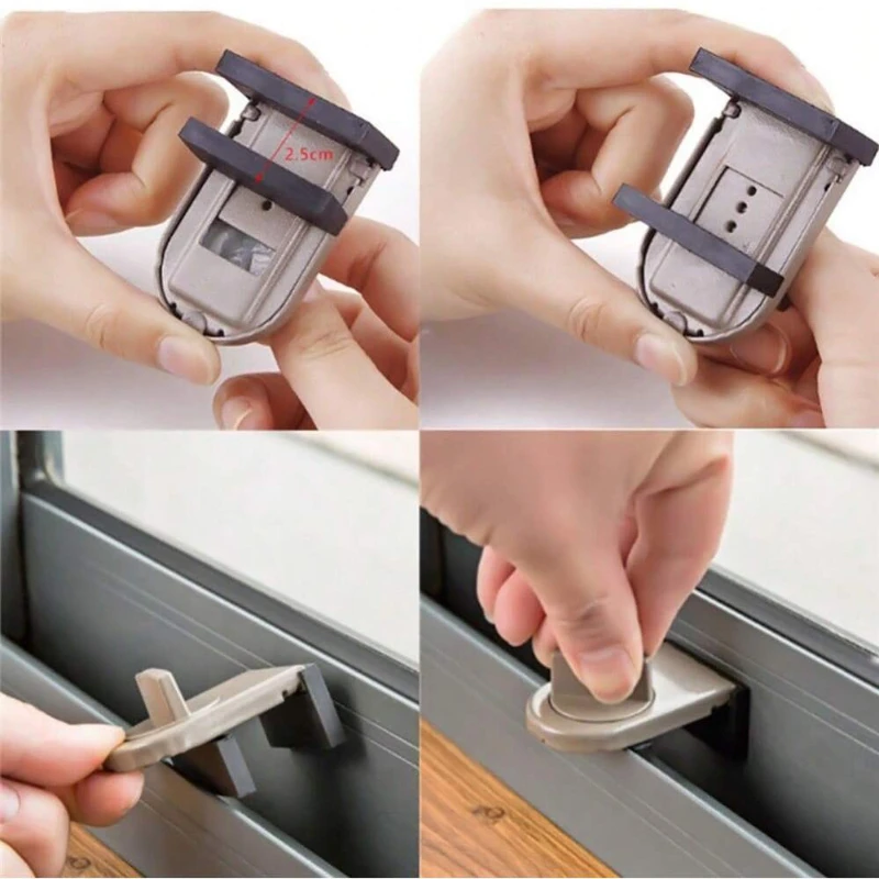 Fenster-Sicherheitsschloss, Aluminiumlegierung, Schiebeschloss, Schiebetür, Diebstahlsicherung, verstellbare Schnalle, Fensterstopper, Schloss für Zuhause