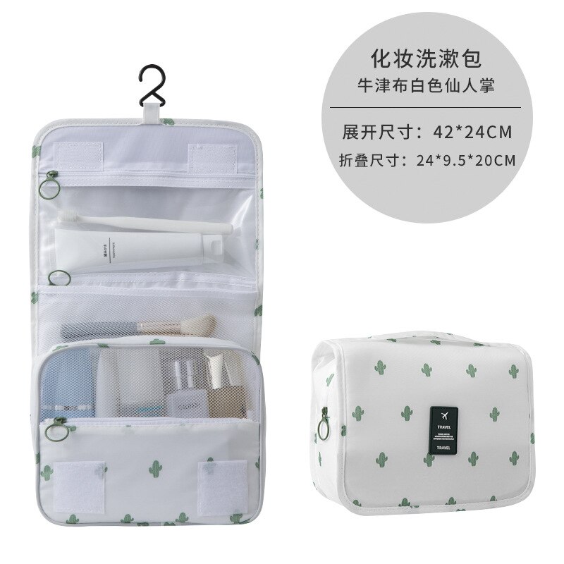 Haak Waszak Dame Reizen Cosmetische Box Grote Capaciteit Reizen Cosmetische Tas Nylon Waterdichte Multifunctionele Opbergtas: white