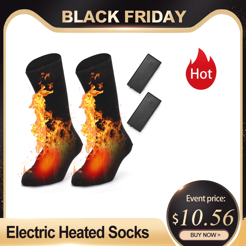 Calcetines térmicos eléctricos con batería para hombre y mujer, calcetines térmicos para clima frío, conducción al aire libre, Camping y senderismo
