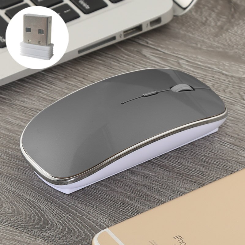 Wireless Mouse for PC Mute Mini Wireless Mouse for Macbook air/Pro USB Receiver Laptop Girls silent mouse draadloze muis: Gray
