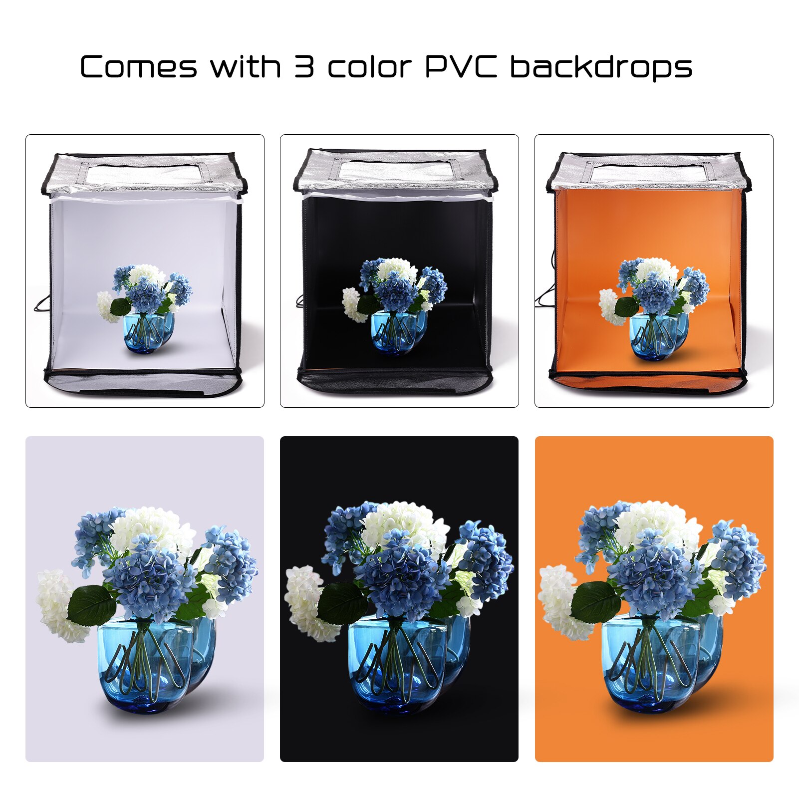 Multifunctionele 0.4M Led Light Soft Box Set Draagbare Foto Verlichting Modifier Fotografie Accessoire Softbox Met Achtergronden