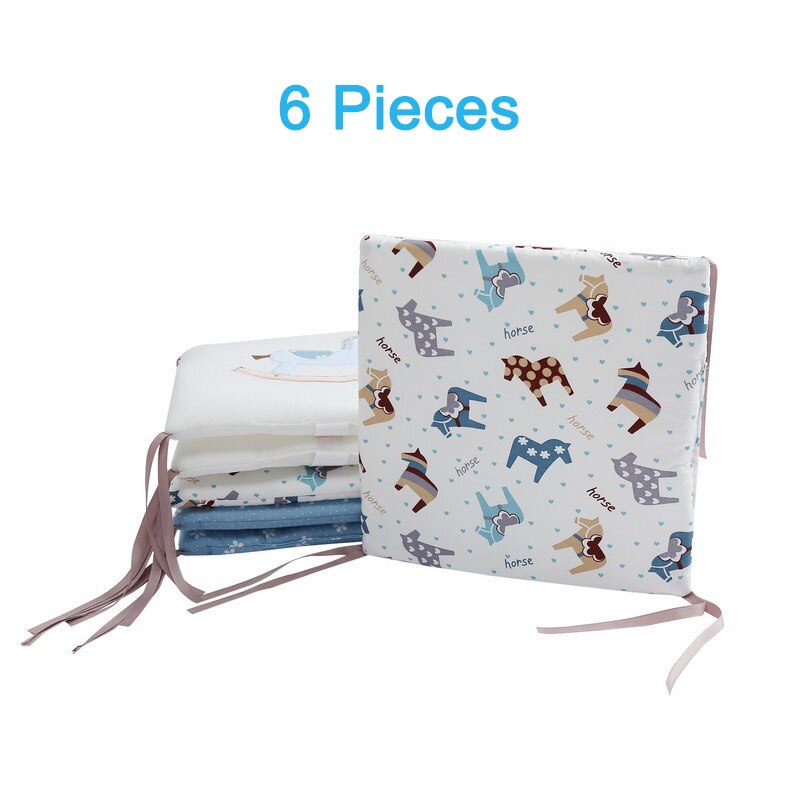 Babyinner 6 Stks/set Babybedje Bumper Katoen Cartoon Bed Hek Kussen Cot Protector Kussens Beddengoed Set Pasgeborenen Room Decor