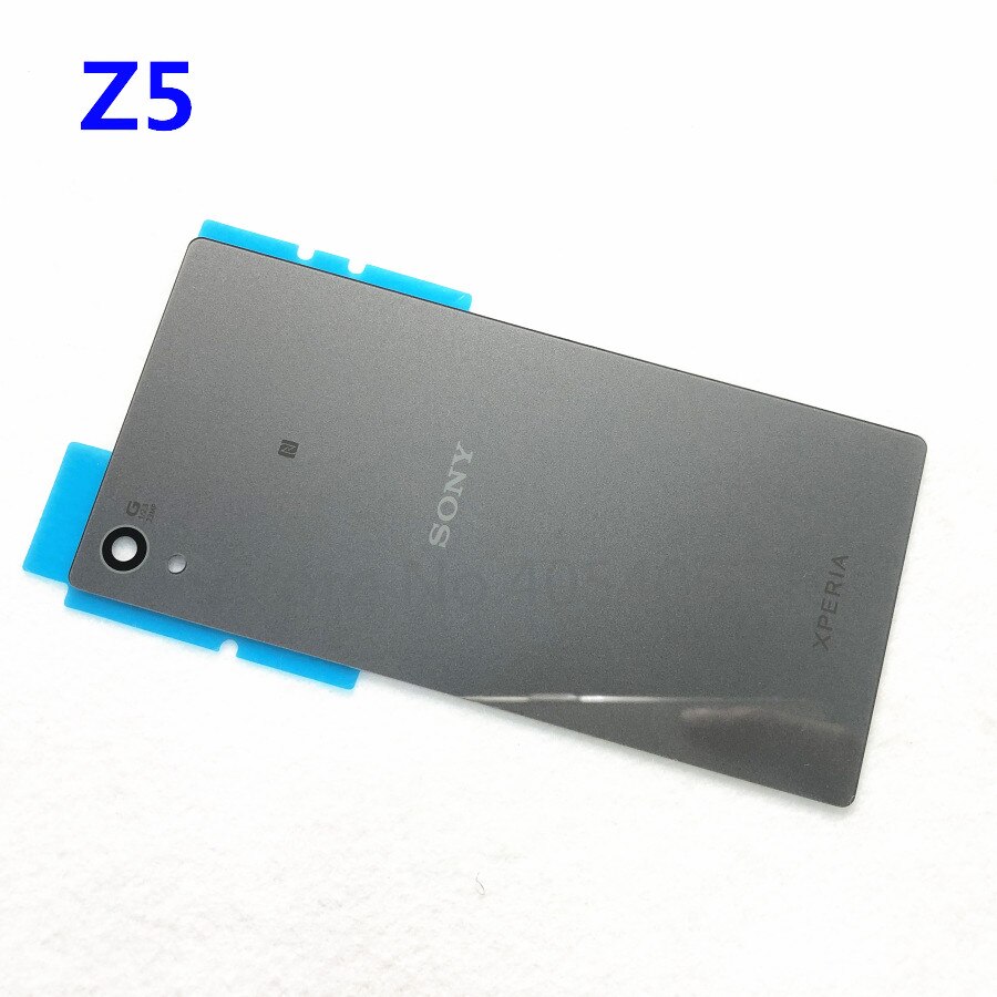 Cubierta trasera de la carcasa de la batería de cristal para Sony Xperia Z5 E6603 E6633 E6653 E6683, piezas de repuesto, cubierta de la puerta trasera: Z5 black