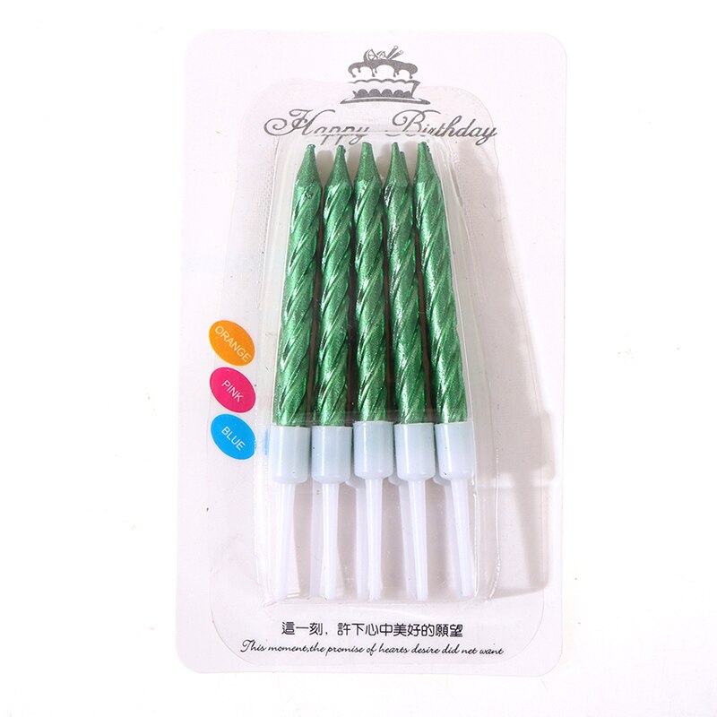 6/10PCS Threaded Candle Curved Cake Candle Long Curving Cake Safe Flames Kids Birthday Cake Romantic Decorations 1box: GN-10PCS