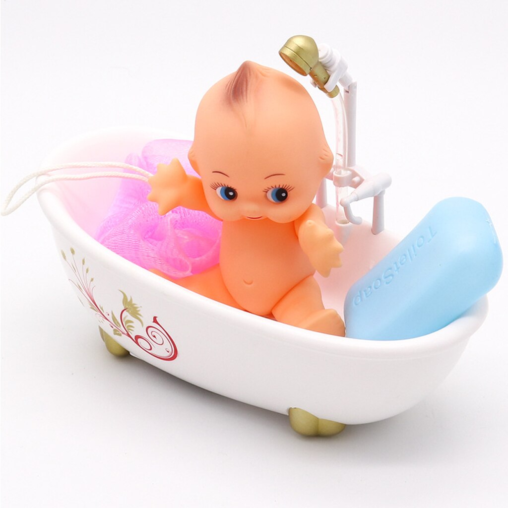 6Pcs Pop Baden Set Voor Kids Pretend Play Echt Werkende Bad Met Douche