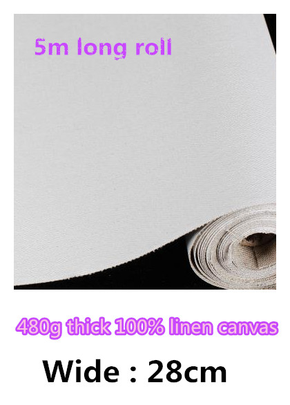 28 cm 100% Linnen Canvas Stof Roll Voor Schilderijen 5 m lange