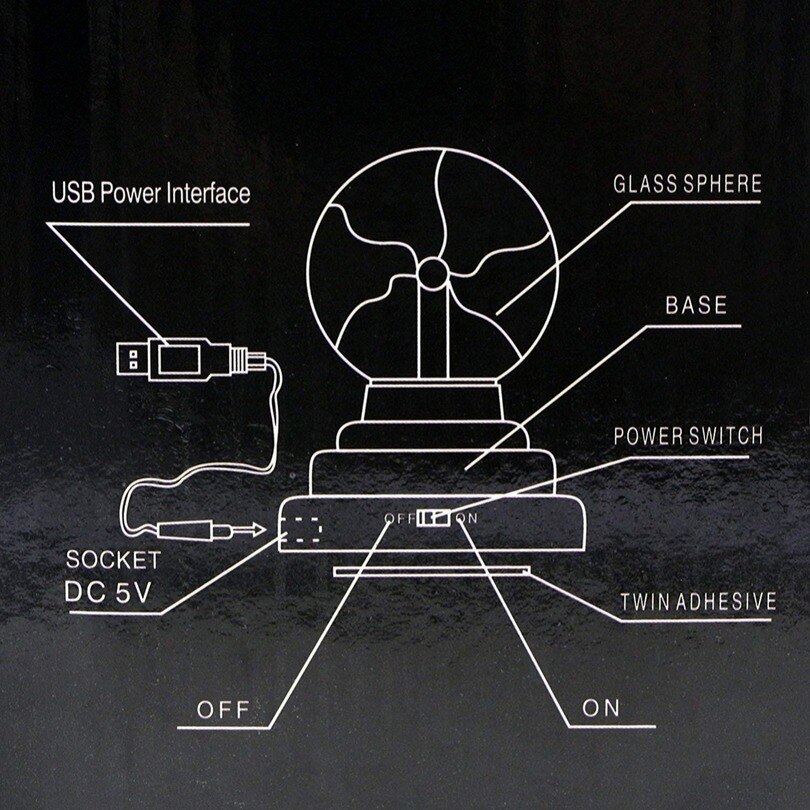 Plasma boule lampe statique électricité tactile sensible magique lumière Globe lumière maison bureau voiture décoration USB batterie alimenté