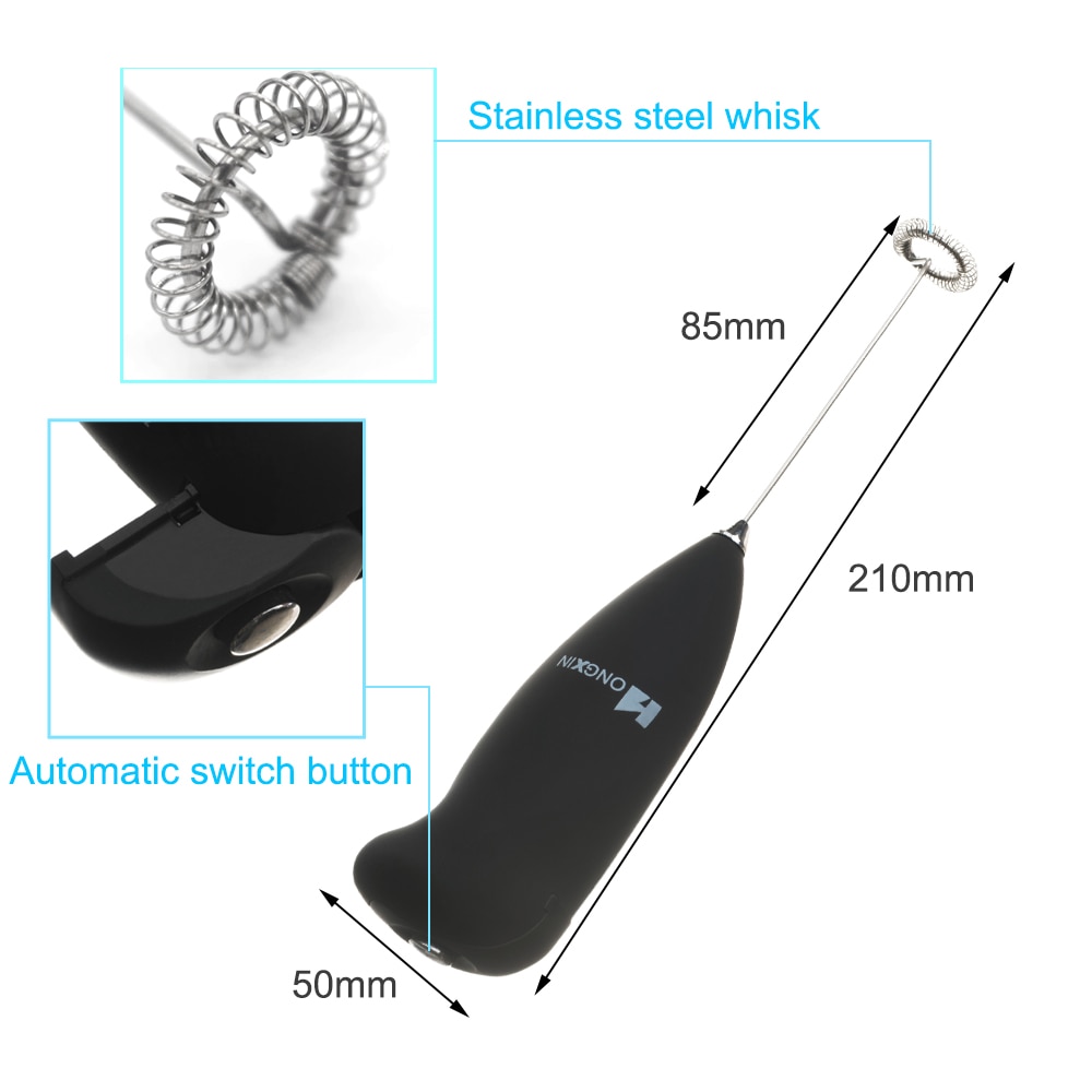 Mini elektrisk mælkeskummer automatisk håndholdt skum kaffemaskine æggepisker mælk cappuccino skummer køkken kaffe piskeris værktøj