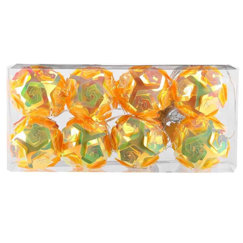 8 LED Globe Ball String Lights Indoor Outdoor Fairy Lights for Christmas Tree Garden Fence Paito Yard Home Party Decoration: YELLOW