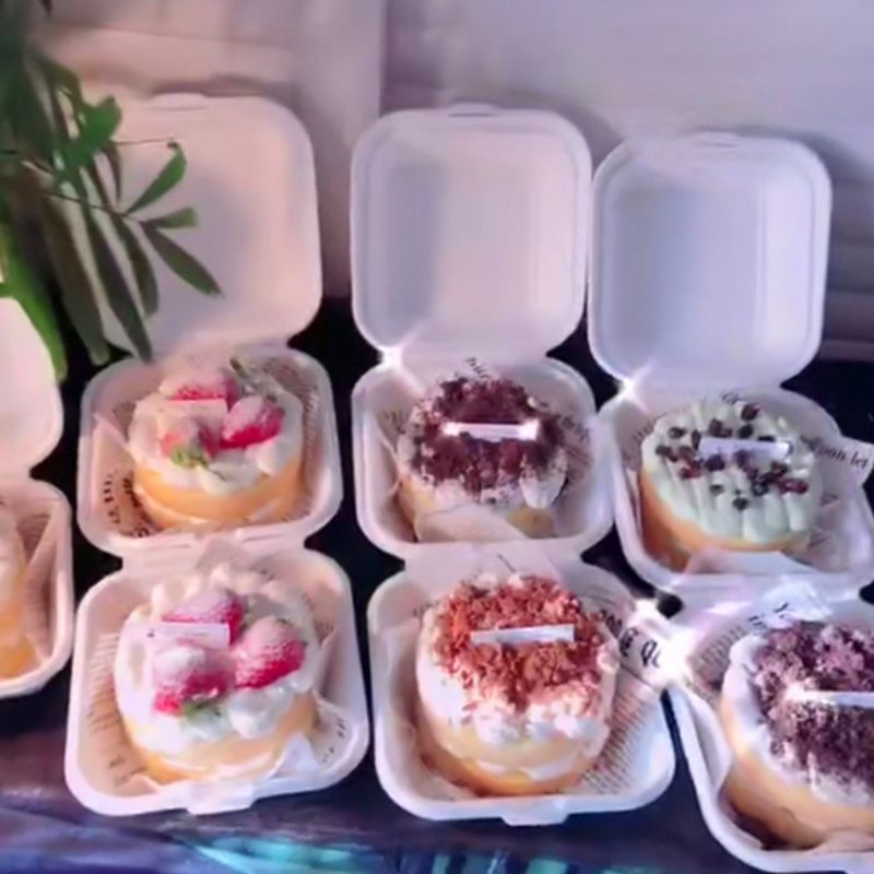50 Teile/beutel Biologisch Abbaubar Einweg Takeout Lebensmittel Container Leck Beweis Kuchen Hamburger Halfter Kasten für Gaststätten