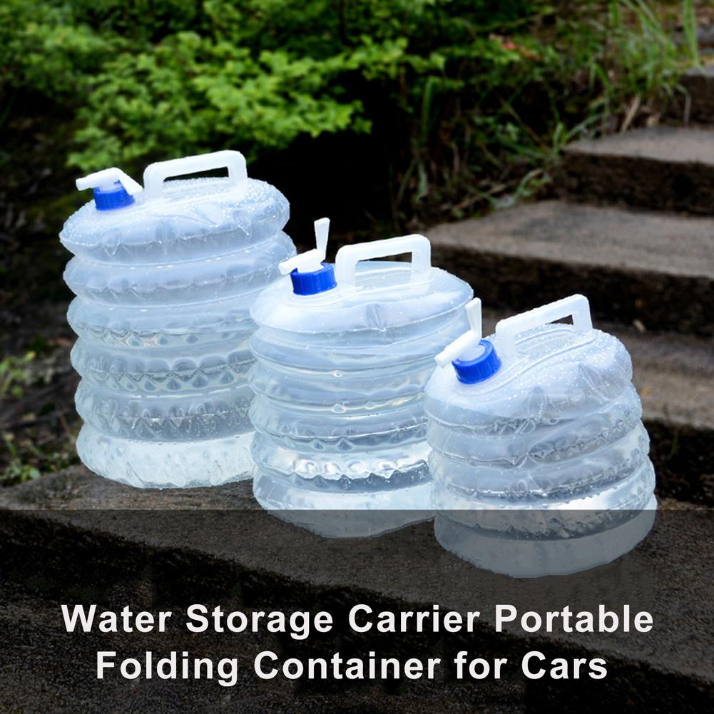 Contenedores de agua portátiles, cubo de agua plegable para acampar al aire libre, bolsa de almacenamiento de plástico, cubo de agua potable para acampar