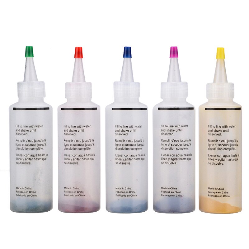 5 flasker one-step tie dye kit  + 20 stk gummibånd  + 4 par vinyl handsker til solo projekter farvestoffer maling familie sjov