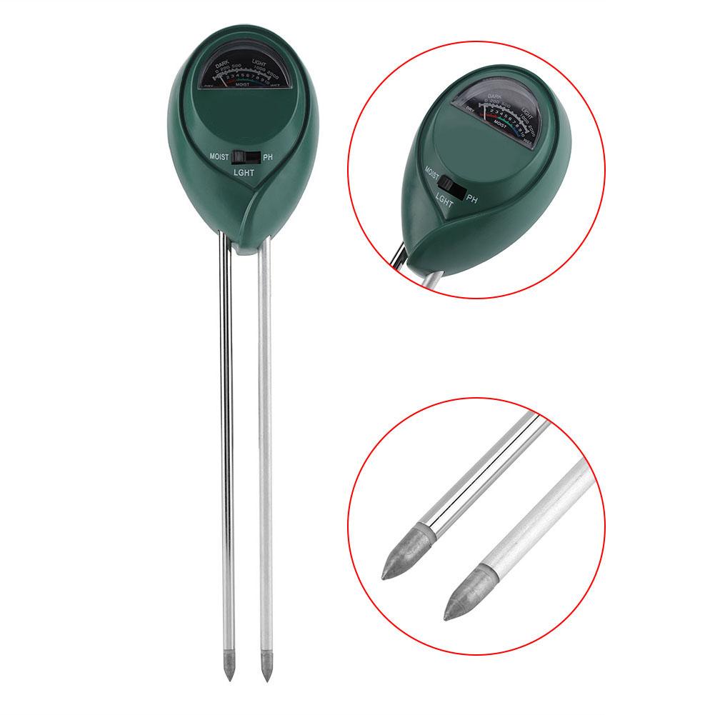 3 in 1 ph tester jorddetektor vand fugt fugt lys testmåler sensor til haveplante blomst hydrometer landbrugshave