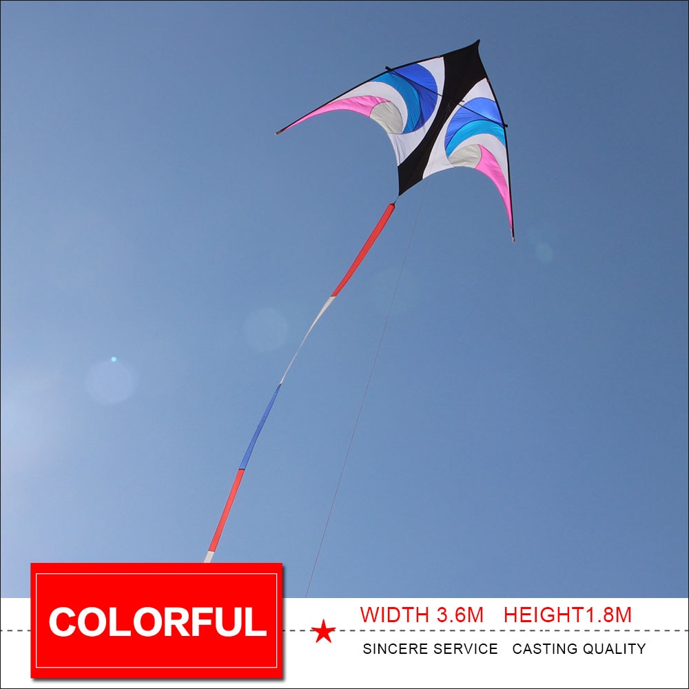 Fargerik 2.8m kite delta trekant flying kite for audlts utendørs morsomme leker