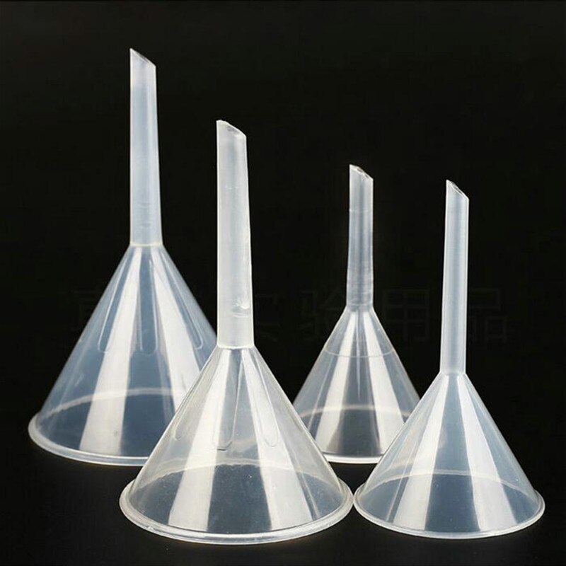 8 entonnoirs triangulaires coniques en plastique blanc clair de laboratoire, 30mm 50mm 60mm 75mm 90mm 120mm de diamètre