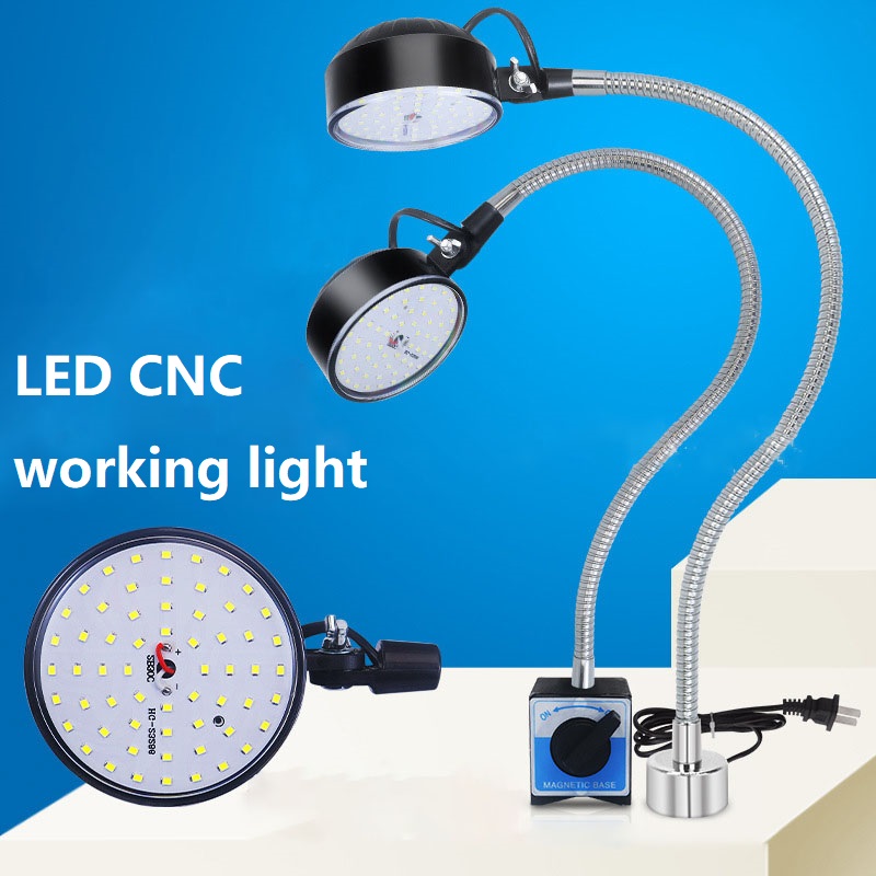 LED CNC atelier lampe de travail tour lumière industrielle 12/20W 110-220V Flexible col de cygne lampe à Base magnétique pour établi