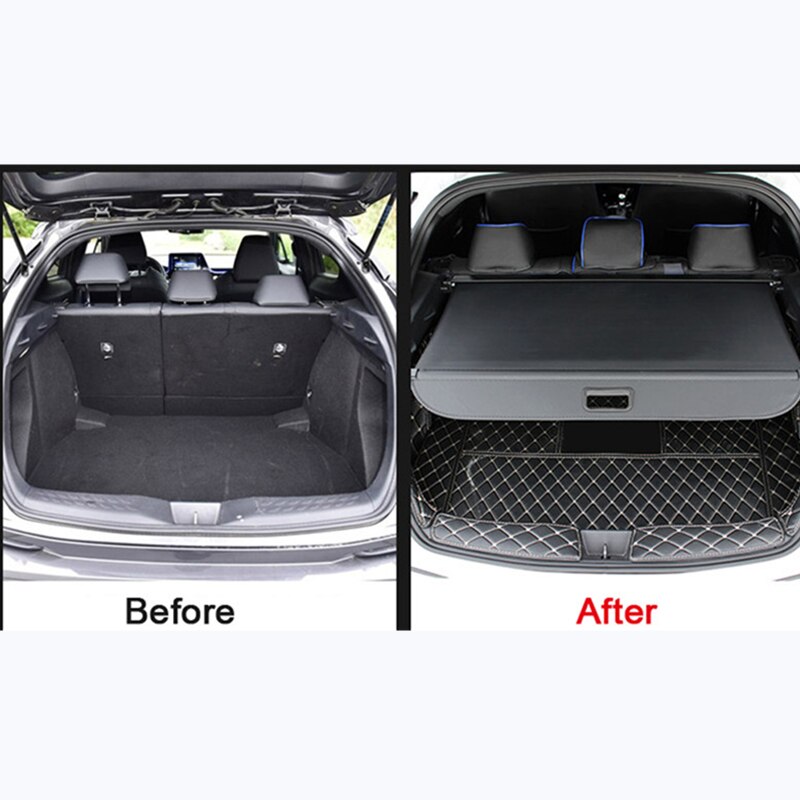 For Zwarte Auto Achter Cargo Cover Kofferbak Schild Security Cover Pakket Plank Voor Toyota C-HR Chr