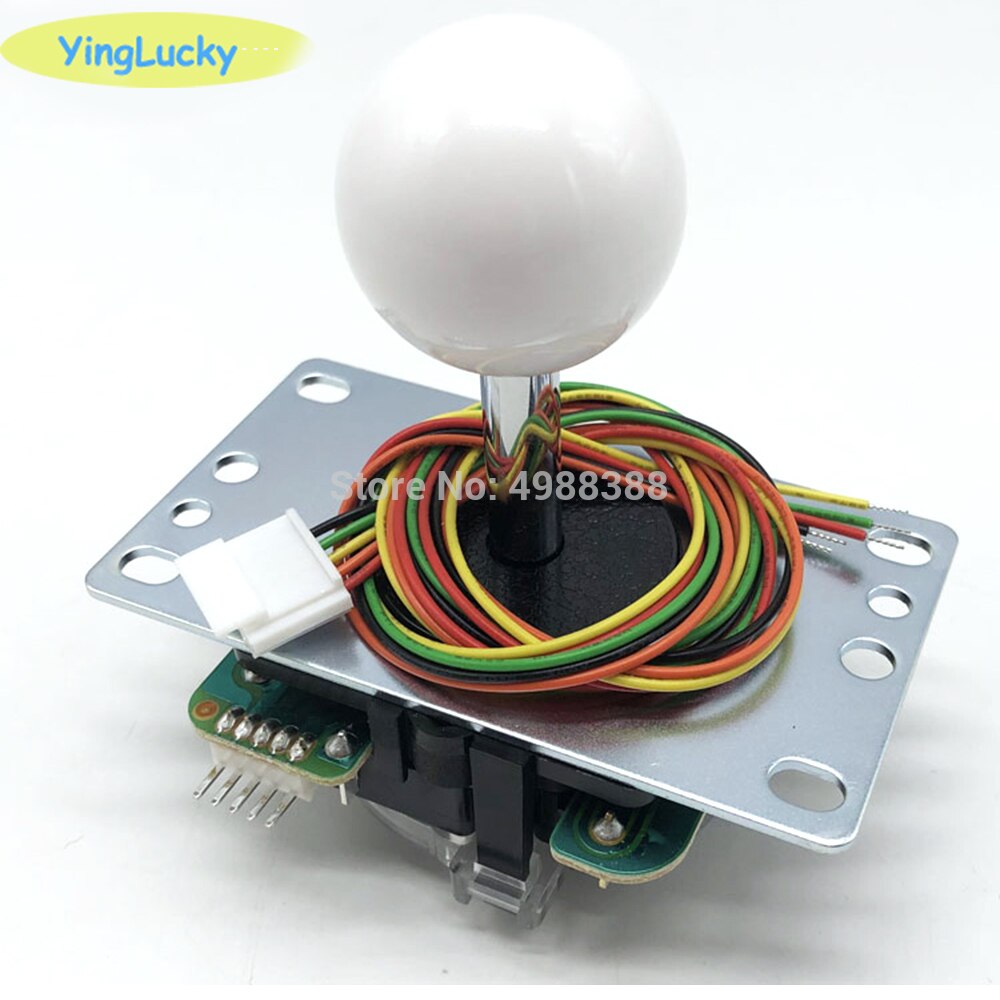 yinglucky 2pcs SANWA joysticks Original Japan Arcade Joystick JLF-TP-8YT with Ball Top and 5pin wire arcade stick: 2pcs white