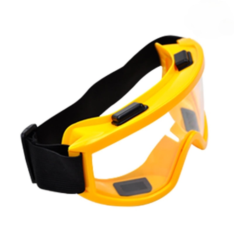 Sikkerhedsbrille anti-stænk støvtæt vindtæt laboratoriebriller øjenbeskyttelse industriel forskning sikkerhedsbriller klar linse: 1pc almindelige gule
