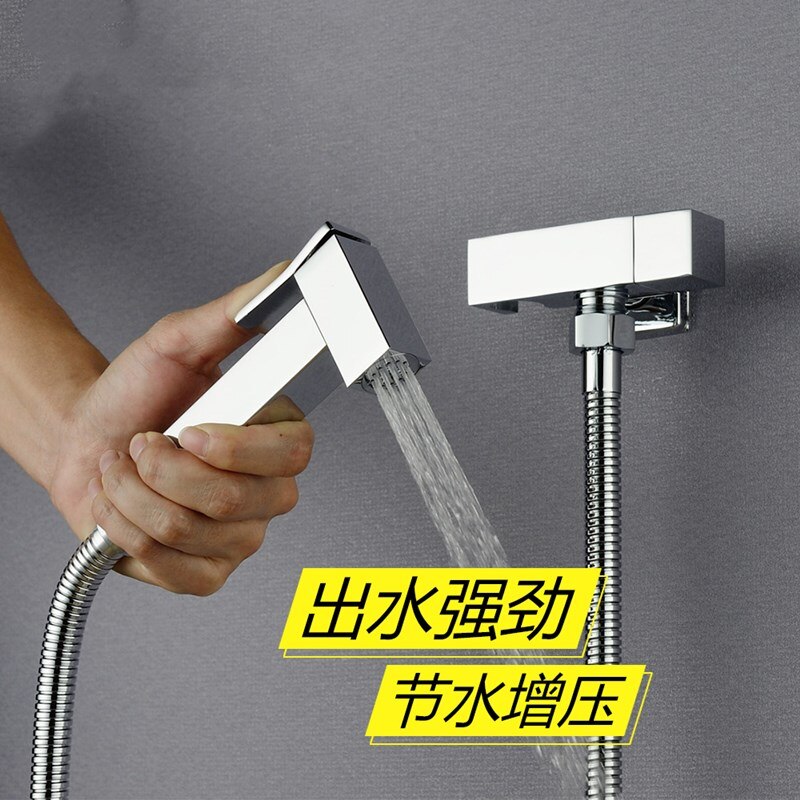 Black Bidet Faucet Wall Mounted Cold Water Faucet Single Handle Brass Bidet Sprayer Head Single Hole Valve 150cm Shower Hose