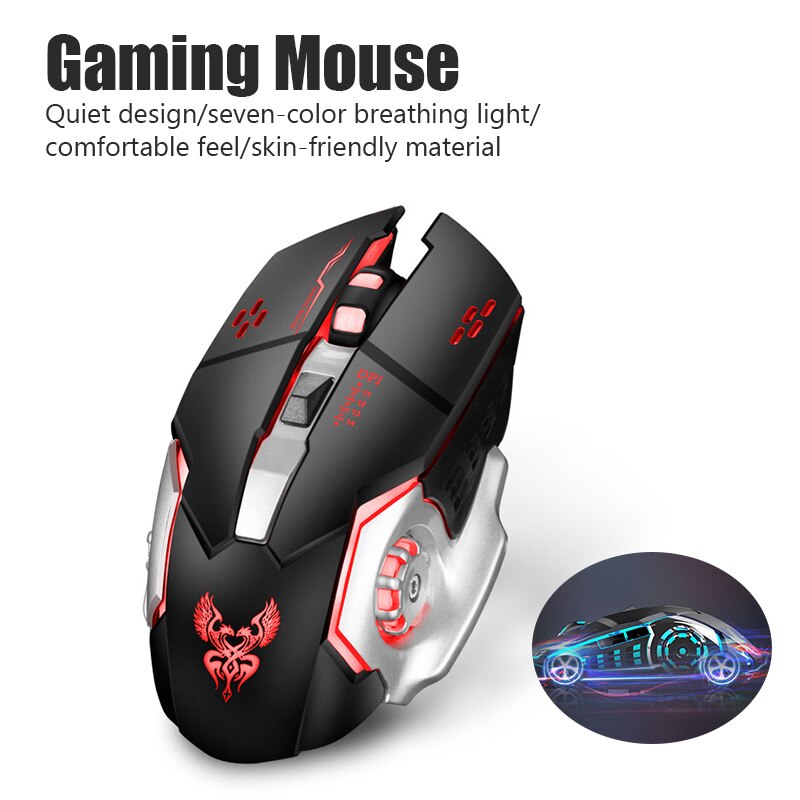 4000DPI USB Wirless Mouse Gaming Electronic Sports RGB Mice for PC Computer Laptop Desktop Mouse Silent Mause