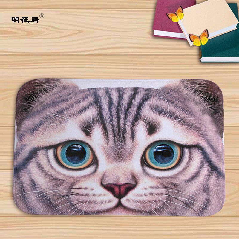 Rabatt hjem dekor stor katt ansikt priset flanell myk dørmatte gulvmatter dårlig kjøkken teppe 40 x 60cm stue tapete antislip: mu 141