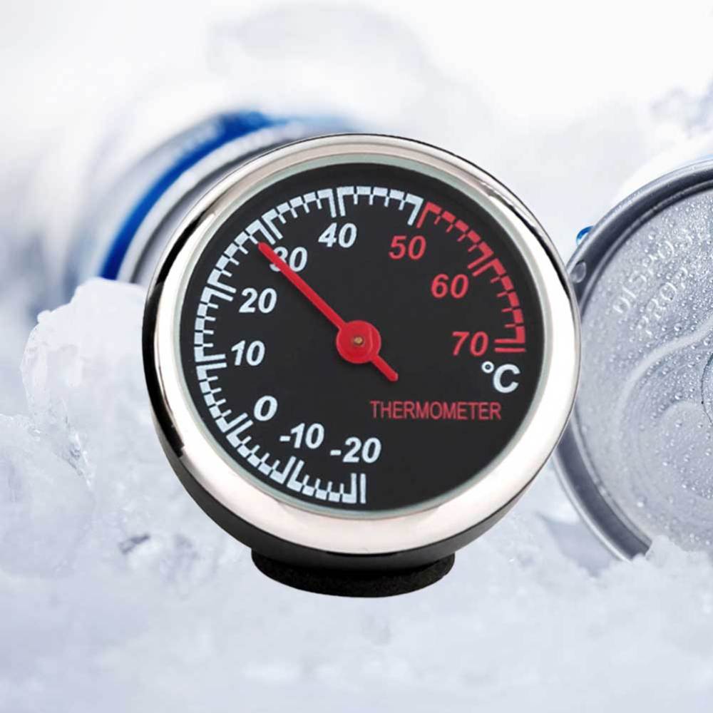 Elektronische autoklok, lichtgevende mechanische klok, thermometer, hygrometer, stalen kernwijzer voor auto (thermometer)