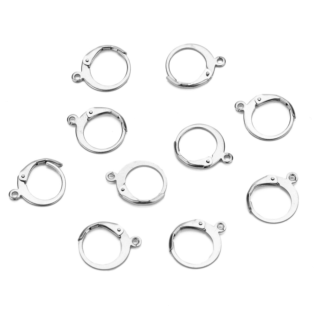 20pcs/lot Surgical Stainless Steel Leverback Ear Wire Silver Tone French Lever Earring Hooks Clasp for DIY Jewelry Making Crafts: 2 steel tone