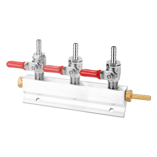 CO2 Gases Distribution Block Manifold w/ 7mm Hose Barbs Wine Making Tools Draft Beer Dispense Device 5 Optional Fine Durability: 3-Way