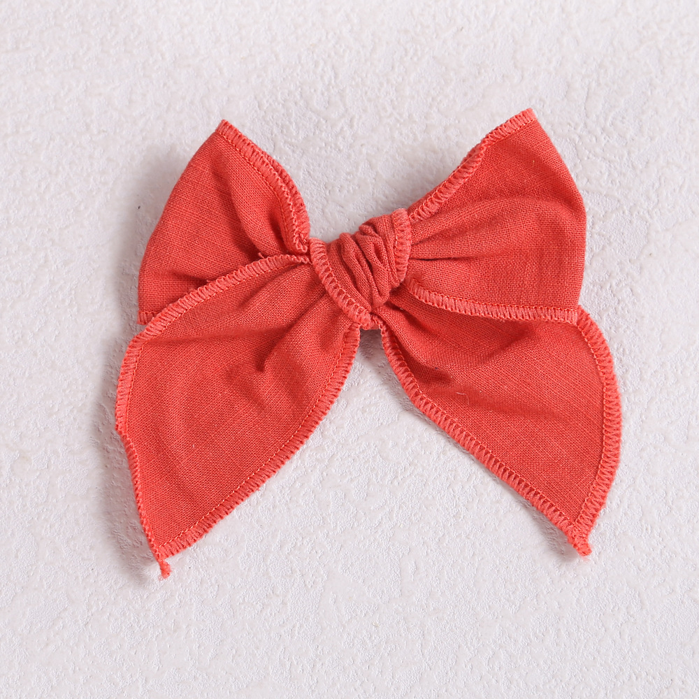 Baby Hair Clips Cotton Hairpin For girls Big Bows Barrettes Infant Linen Side Clips Hair Accessories Cute Hairgrips: 11