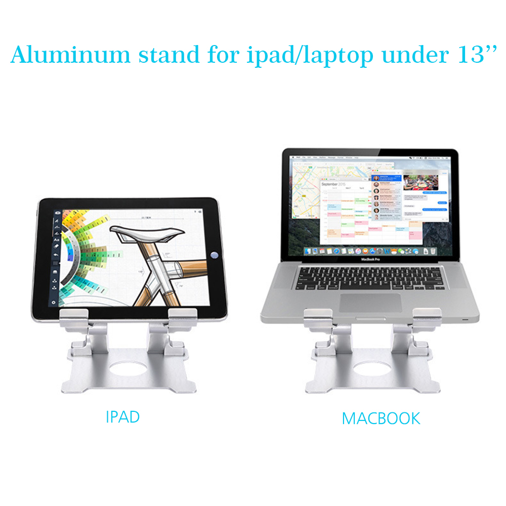 Foldable Tablet Stand Desktop Holder Height Adjustable Aluminum Alloy Laptop Cooling Stand for iPad Surface Pro 7-13 inch