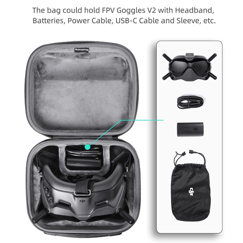 Portable Storage Bag For DJI FPV Combo V2 Glasses Shock-Proof Hard Cover Shell Handbag Carrying Case For DJI Drone Accessories