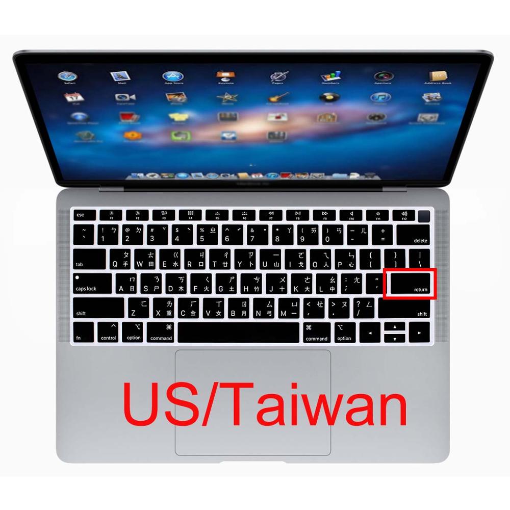 Redlai, funda de silicona para teclado resistente al agua para Macbook Air , 13, A1932, ID táctil, US, entrar en español, francés, tailandés, taiwanés: Taiwan