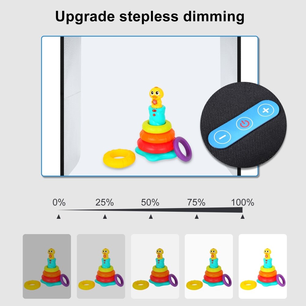 Portable Photo Studio Light Box with 96 LEDs Lights &amp; 6 Backdrops for Jewelry and Small Items Product Photography