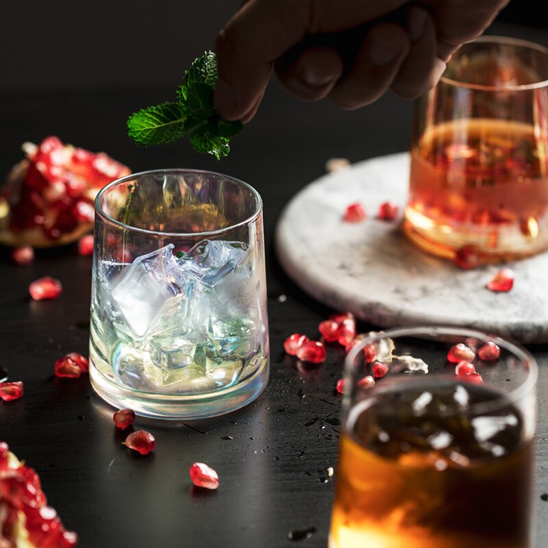 Colored Glass Home Ins Wind Glass Transparent Water Glass Whiskey Glass Drinking Milk Glass Glass Tea Cup Coffee Mugs Beer Glass