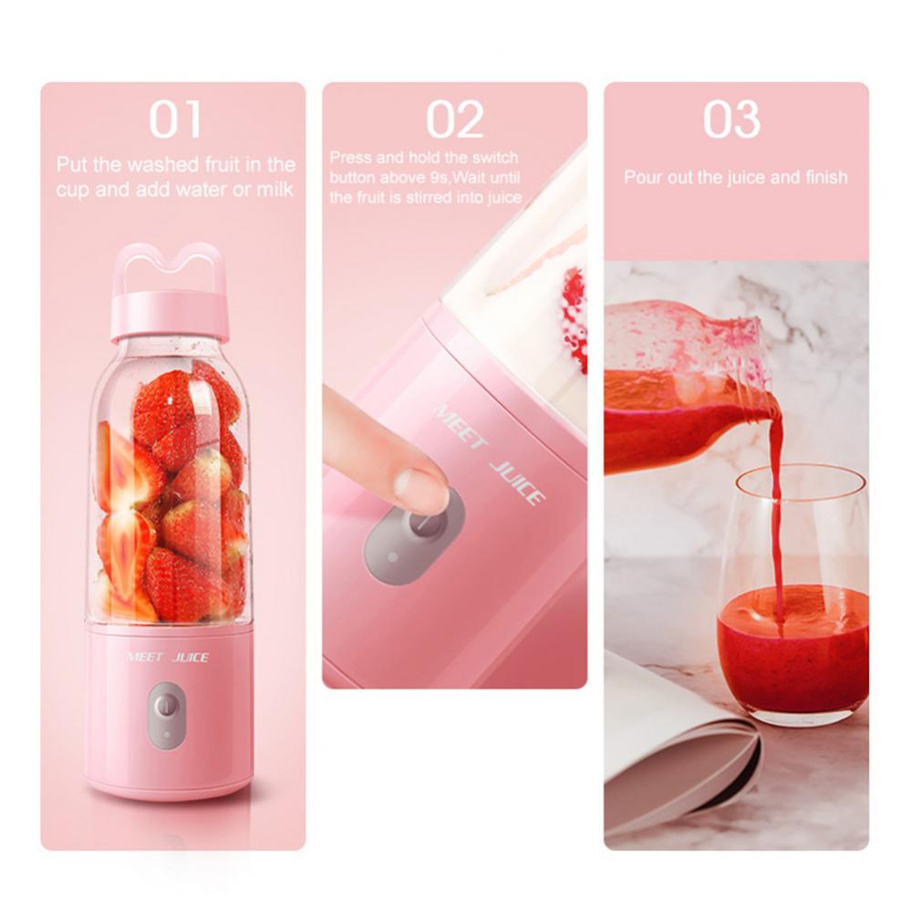 Presse-agrumes électrique Portable de 500ml, mélangeur de fruits, bouteille d'extraction Rechargeable, accessoires de cuisine
