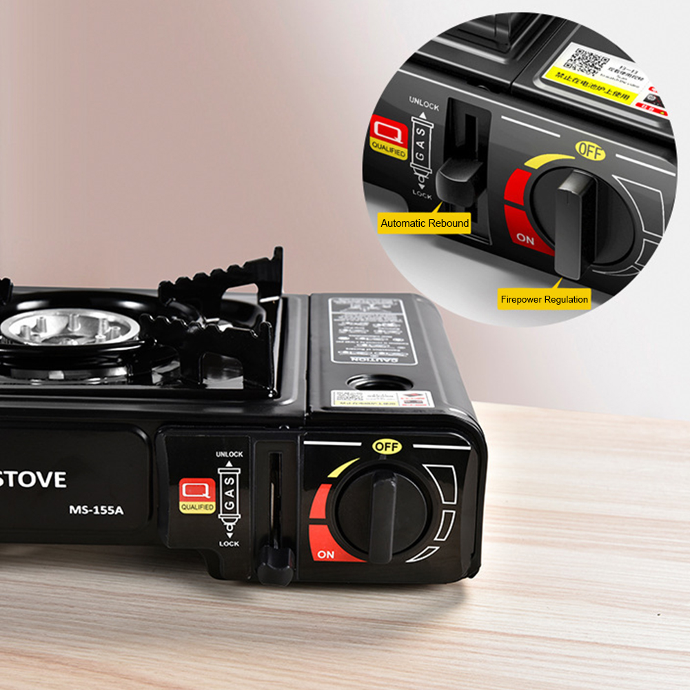 Portable Backpacking Stove Stainless Steel Outdoor Gas Tank Stove with Carry Case Stove Backpacking Stove for Camping Hiking