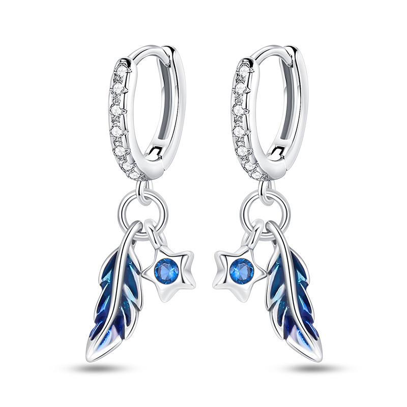 Pendientes colgantes de plata de ley 925 con símbolo de la suerte para mujer, finos de a la , accesorios de joyería elegantes: YELLOW