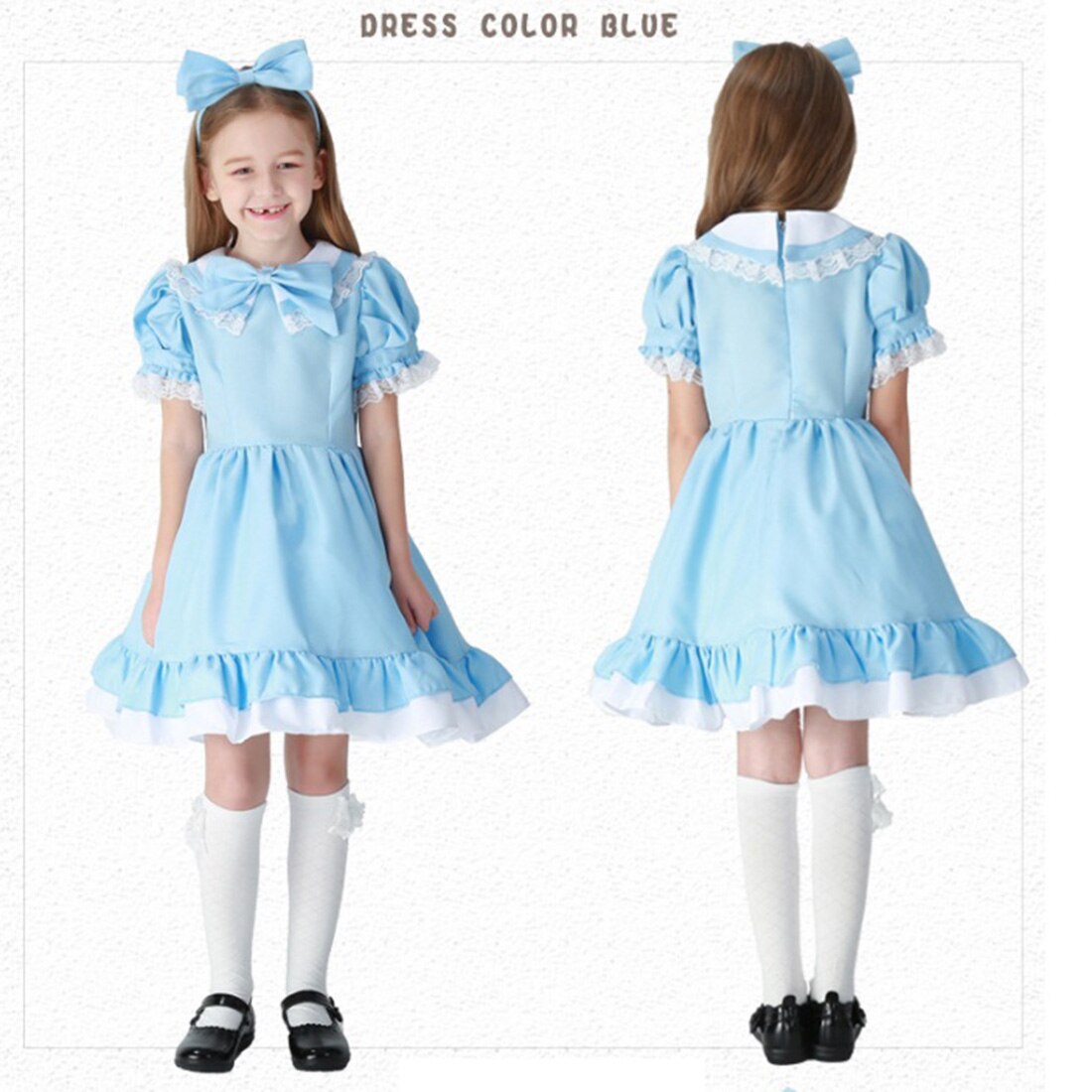 Bambini Giochi Di Imitazione Domestica di Cosplay del Vestito Staccabile A Manica Lunga del Vestito impostato-cielo Blu S/M/L/XL