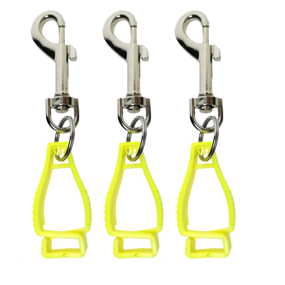 Klettern Camping Kajak Tauchen Golf Angeln Anti-verloren Hut Handschuh Handtuch Snap Clip Halter Für Outdoor Rock: Yellow 3 piece