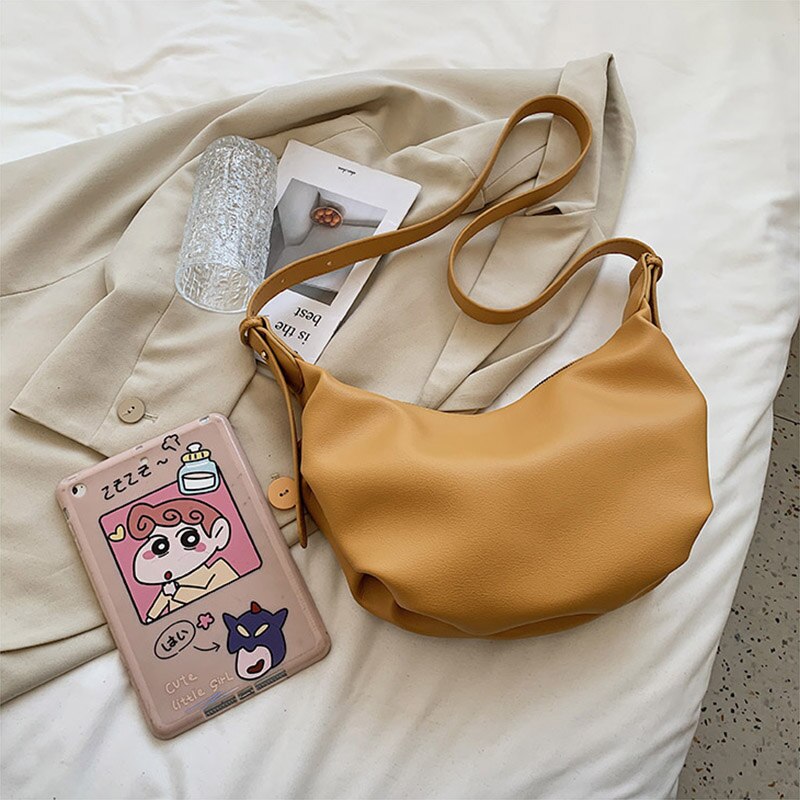 Luxus-handtasche aus pu-leder für damen, Käufer, einfarbig, großes fassungsvermöGen, schulterförmig, tellerförmig