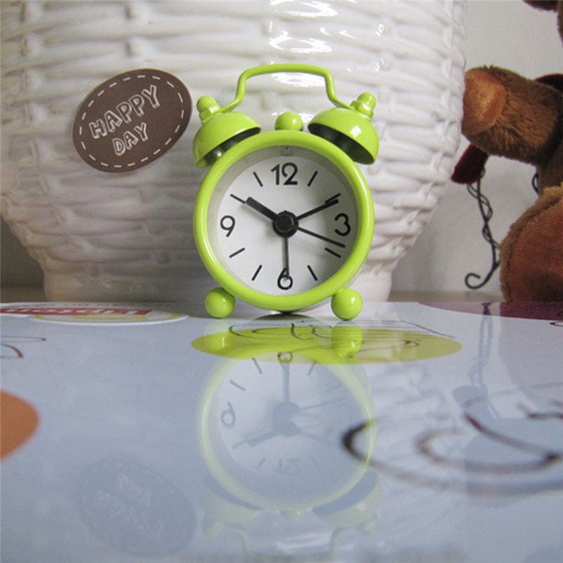 Cute Mini Metal Small Alarm Clock Electronic Small Alarm Clock Plastic Convenient Alarm Clock #N27