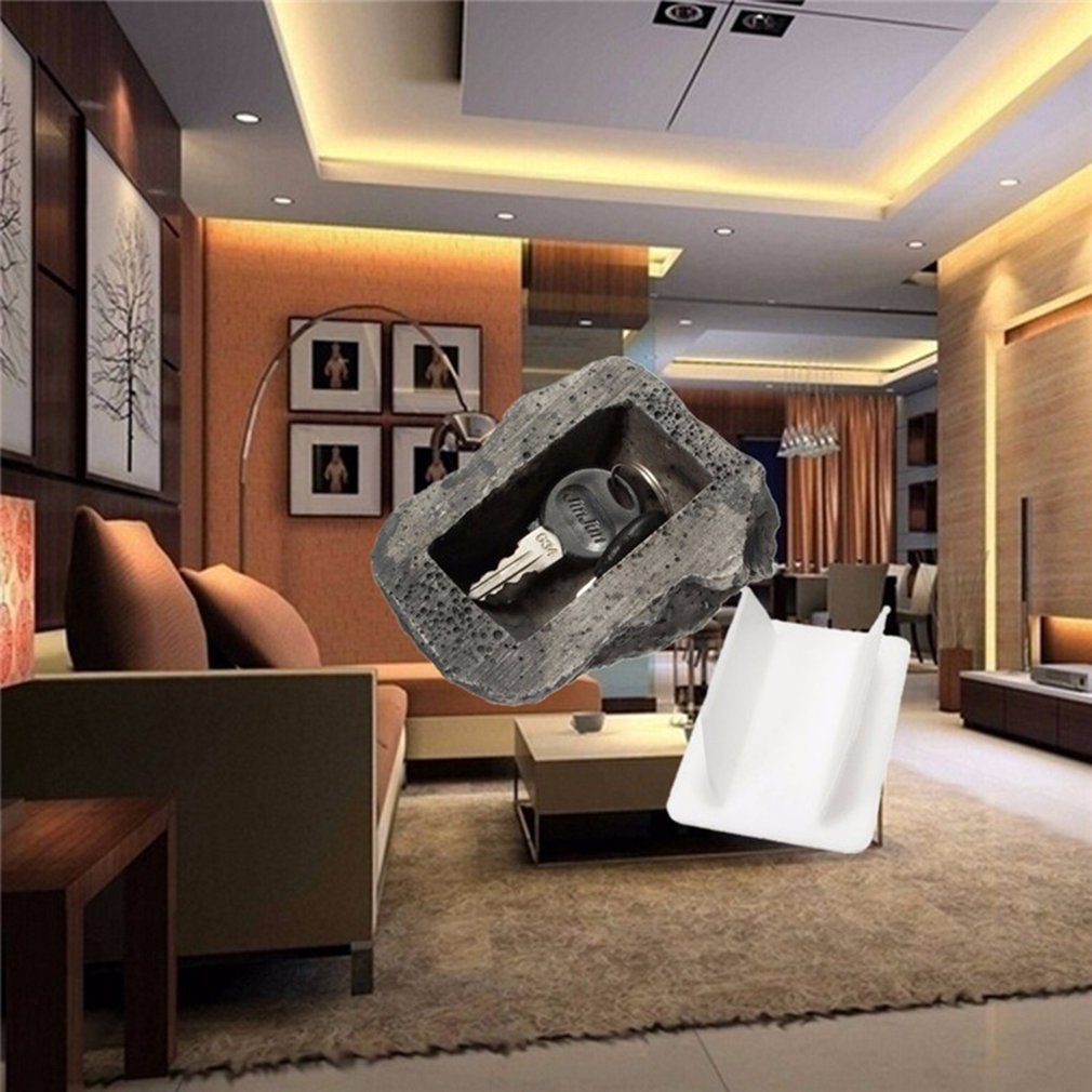 Outdoor Spare Key House Safe Hidden Leather Storage Security Stone Simulation Stone Key Box