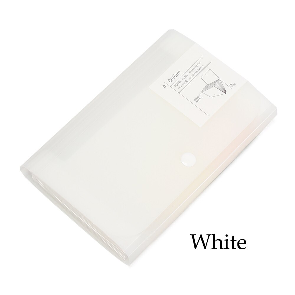 13 Pockets Expanding File Folder A6 Document Holder Papers Classify Office Filing Box Self Standing Briefcase Organizer: style 3 white