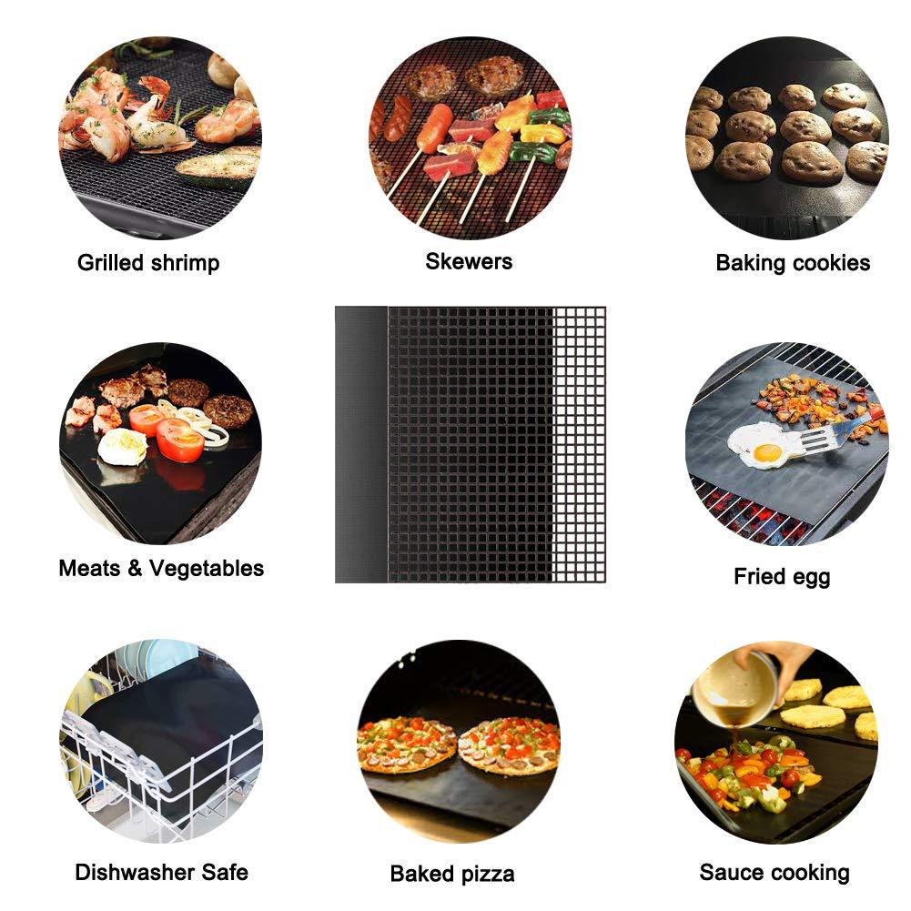 Non-stick BBQ Grill Mat Barbecue Baking Pad Reusable Barbecue Grill Mesh Mat For Outdoor Cooking BBQ Grill Accessories