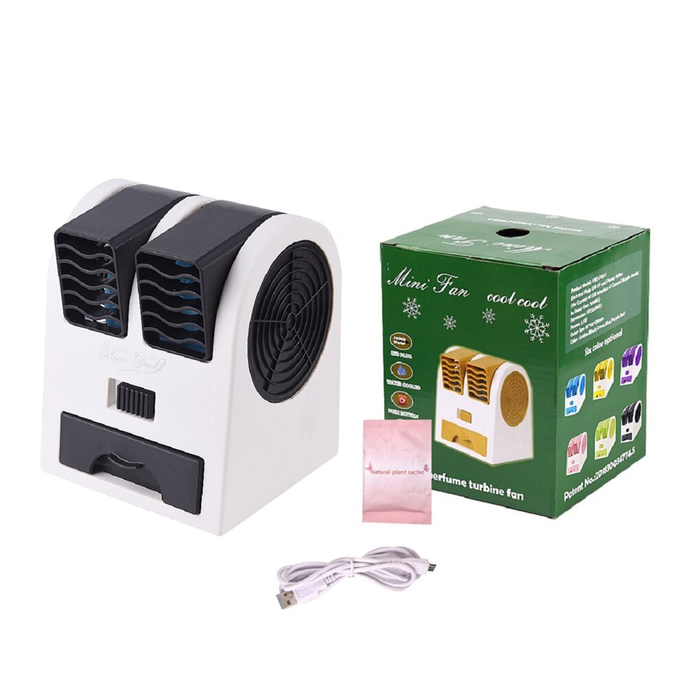 Mini ar condicionado 3 em 1, ventilador, umidificador e purificador, para casa, escritório, usb, portátil, silencioso: Preto
